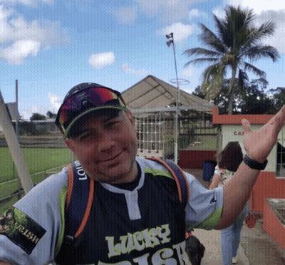 Man In Lucky Fish Shirt Smiling GIF