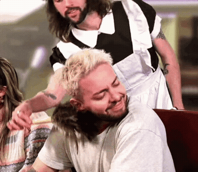 Man In Maid Costume Petting Head GIF