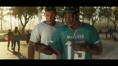 Man In Manatees Jersey Looking At Phone GIF