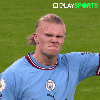 Man In Manchester City Shirt Making Face GIF