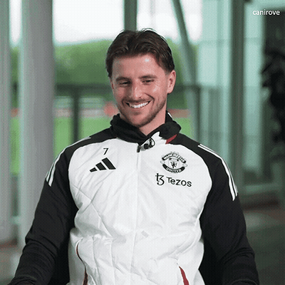 Man In Manchester United Jacket Smiling GIF