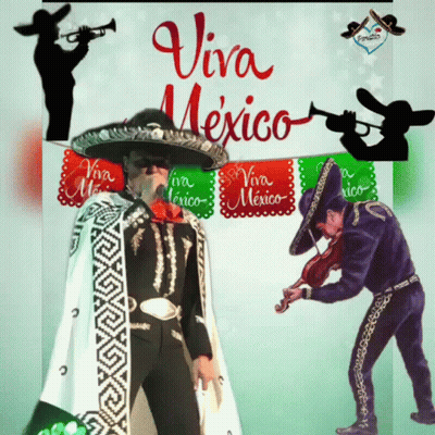 Man In Mariachi Outfit Playing Violin Viva Mexico GIF