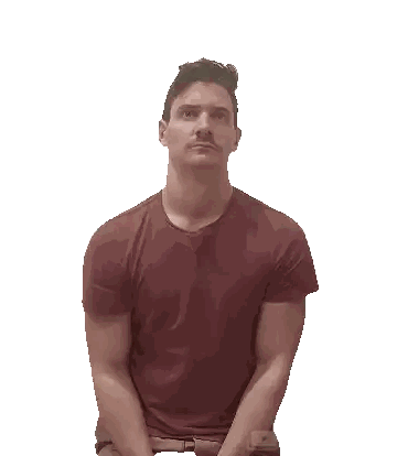 Man In Maroon Shirt Pointing Up Sticker