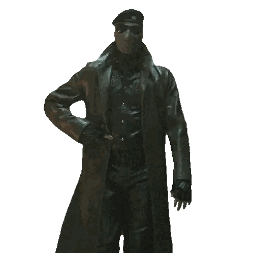 Man In Mask And Beret In Dark Room Sticker