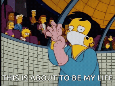 Man In Mask And Gloves Saying This Is About To Be My Life GIF