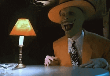 Man In Mask And Hat Tongue Hanging Out GIF