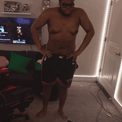 Man In Mask And Headphones With Bau Demons Message GIF