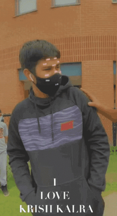 Man In Mask And Sweatshirt Saying I Love Crisis Kalra GIF