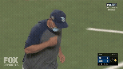 Man In Mask And TB Hat On Fox Sports GIF