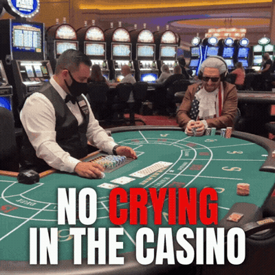 Man In Mask At Poker Table No Crying GIF