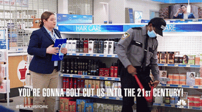 Man In Mask Cleaning Shelf With You Gonna Bolt GIF