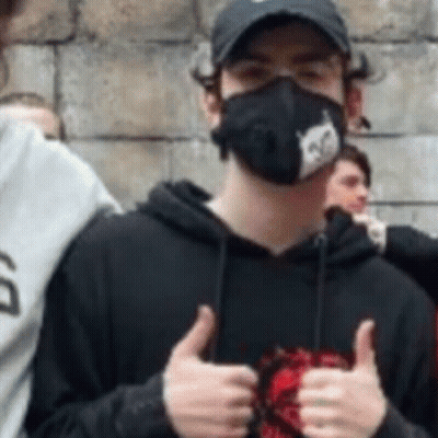 Man In Mask Giving Thumbs Up GIF