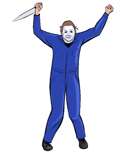 Man In Mask Holding Knife Sticker