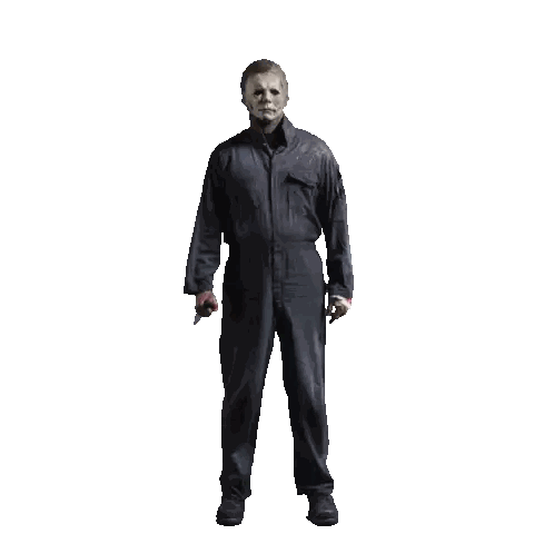 Man In Mask Holding Scissors Sticker