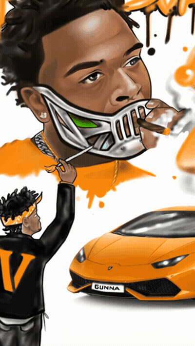 Man In Mask Next To Car Saying Gunna GIF