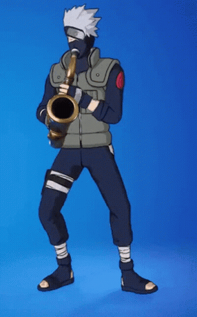 Man In Mask Playing Saxophone GIF