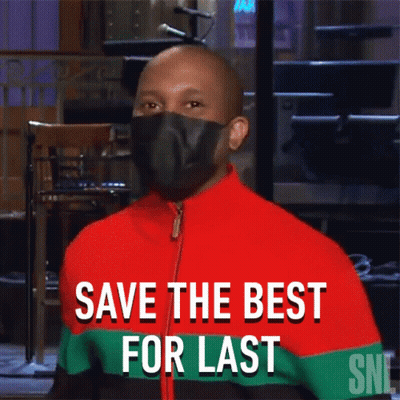 Man In Mask Says Save The Best For Last GIF