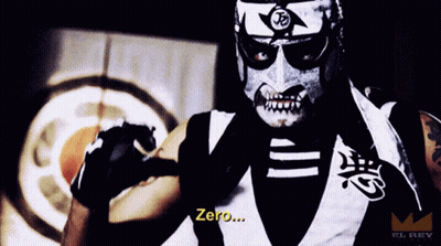 Man In Mask Says Zero In Front Of Circle GIF