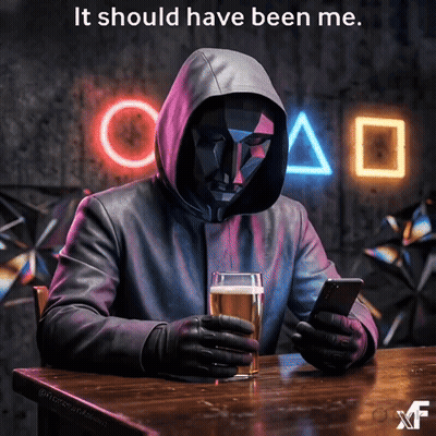 Man in Mask Sitting With Beer and Cell Phone