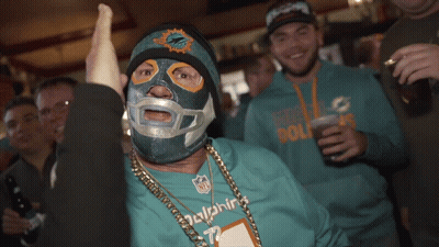 Man In Mask With Dolphins Shirt GIF