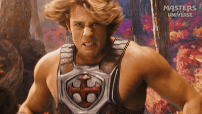 Man In Masters Of The Universe Costume With Shield GIF