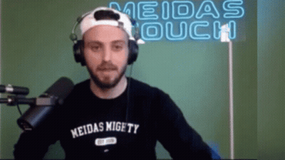Man In Meidas Mighty Sweatshirt And Headphones At Mic GIF