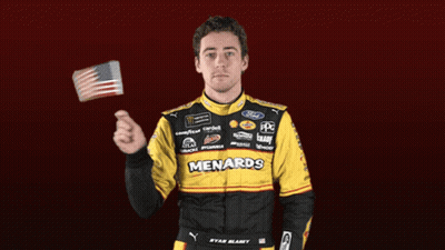 Man In Menards Uniform Holding American Flag GIF