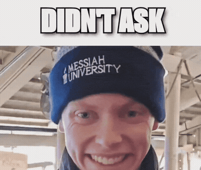 Man In Messiah University Hat Smiling GIF