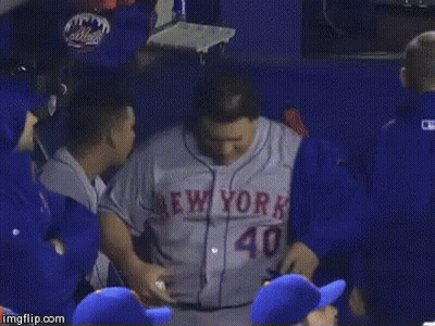 Man In Mets Jersey Shaking Hands GIF