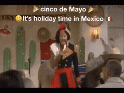 Man In Mexican Outfit Saying Cinco De Mayo GIF
