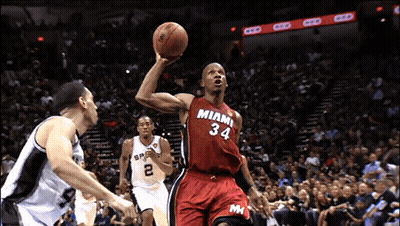 Man In Miami 34 Jersey Holding Basketball GIF