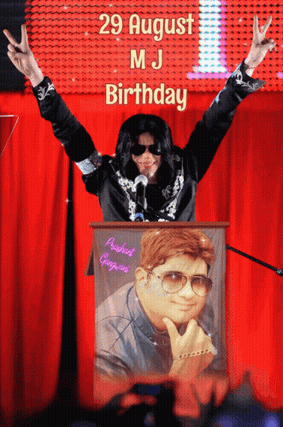Man In Michael Jackson Costume At Podium With Arms Out GIF