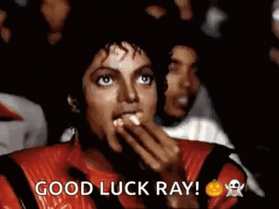 Man In Michael Jackson Costume Eating Popcorn GIF