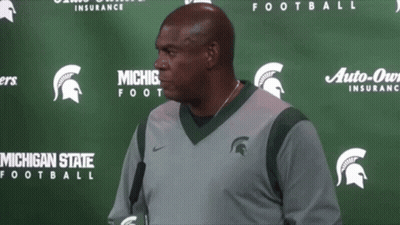 Man In Michigan State Football Shirt GIF