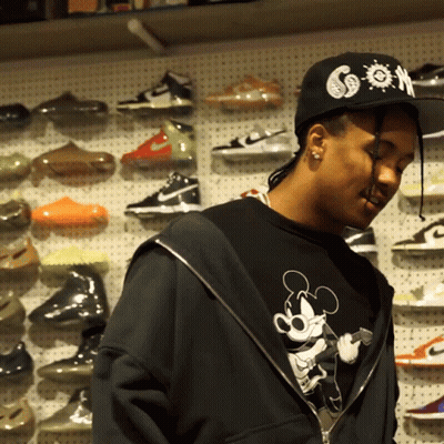 Man In Mickey Mouse Shirt And Hat With Letter G GIF