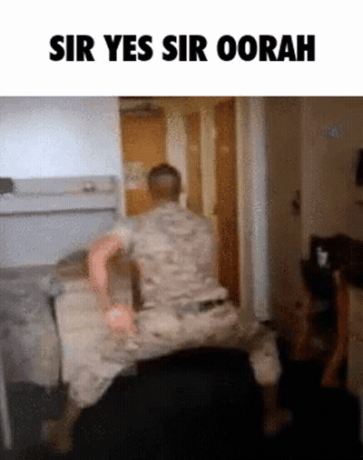 Man In Military Uniform Dancing Oorah GIF