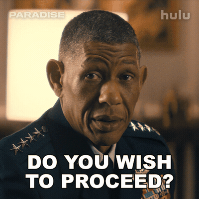 Man In Military Uniform Do You Wish To Proceed GIF