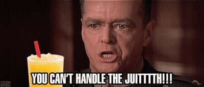 Man In Military Uniform Holding Drink Says You Can't Handle The Truth GIF