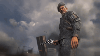 Man In Military Uniform Holding Gun GIF