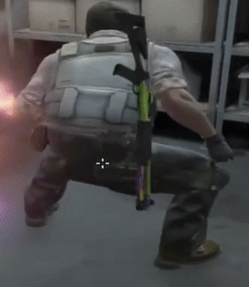 Man In Military Uniform Holding Gun GIF