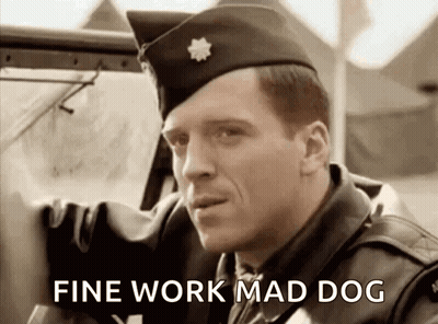 Man In Military Uniform In Car Saying Fine Work Mad Dog GIF