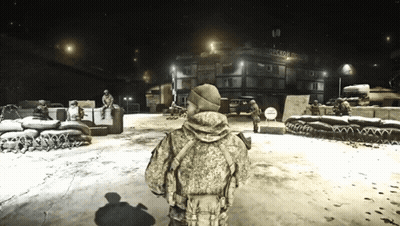 Man In Military Uniform In Front Of Moscow Building GIF