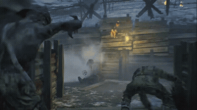 Man In Military Uniform In Smoke GIF