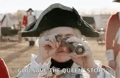 Man In Military Uniform Looking Through Binoculars GIF