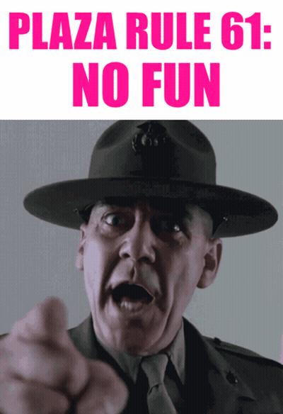 Man In Military Uniform Pointing At Plaza Rule 61 GIF
