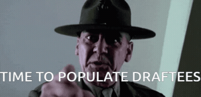 Man In Military Uniform Pointing Time To Populate Draftees GIF