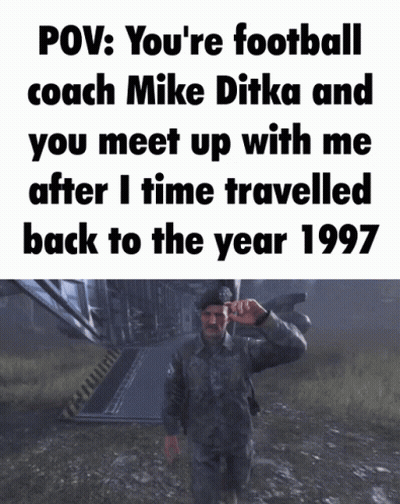 Man In Military Uniform POV You're Football Coach Mike Ditka GIF