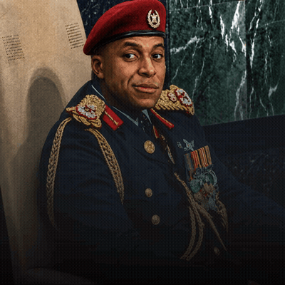 Man In Military Uniform Red Beret Letter O GIF