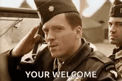 Man In Military Uniform Saluting Another Man In Car GIF