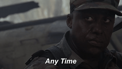 Man In Military Uniform Saying Any Time GIF